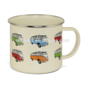 VW T1 BUS EMAILLE BECHER 500ml IN GESCHENKBOX - PARADE / BEIGE